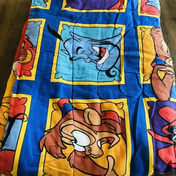 Vintage Disney’s Aladdin Twin Bed Set Comforter Pillowcase Fitted Flat Sheet - Picture 8 of 9